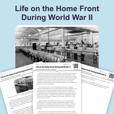 American Life During World War II - reading educational content