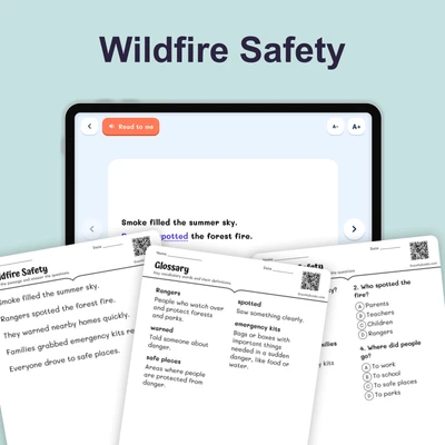 Wildfire Safety - reading educational content