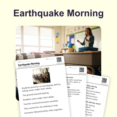 Earthquake and Classroom - reading educational content