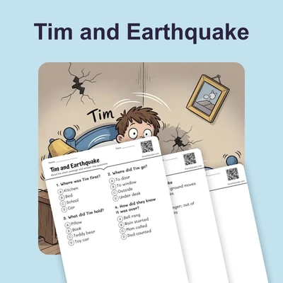 Tim and Earthquake - reading educational content
