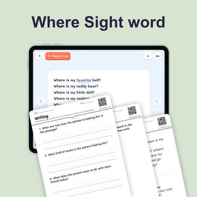 Where— Sight Word - reading educational content