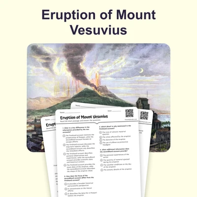 Eruption of Mount Vesuvius - reading educational content