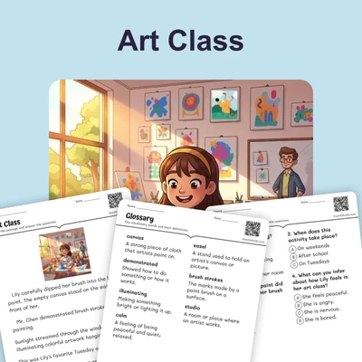 Art Class  — Making Inference - reading educational content