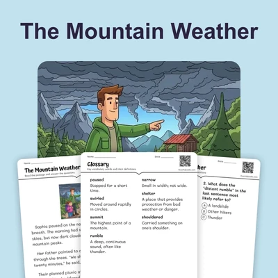 The Mountain Weather - reading educational content