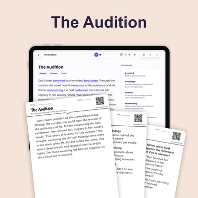 The Audition - reading educational content