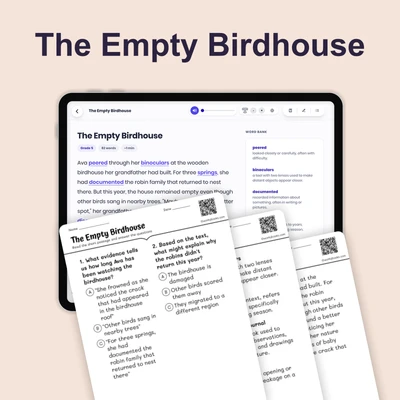 The Empty Birdhouse - reading educational content