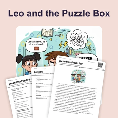 Leo and the Puzzle Box  - reading educational content