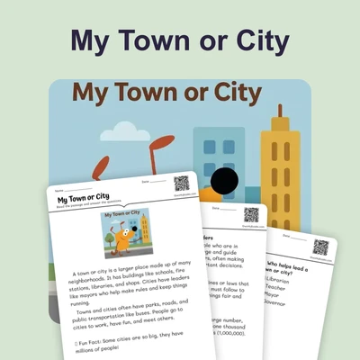 My Town or City - reading educational content