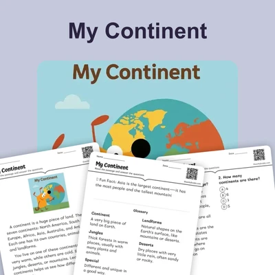 My Continent - reading educational content