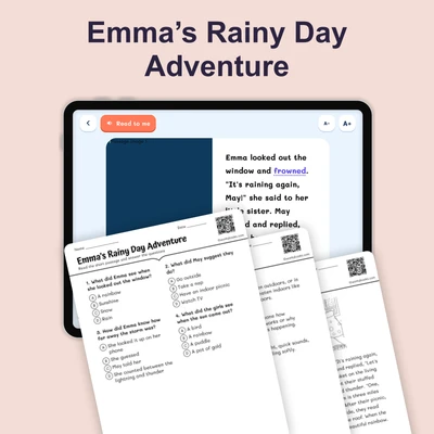 Emma's Rainy Day Adventure - reading educational content