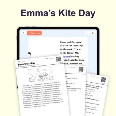 Emma's Kite Day-Short Story - reading educational content