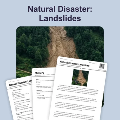 Natural Disaster: Landslides - reading educational content