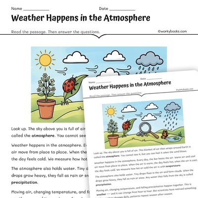 Weather Happens in the Atmosphere - worksheet educational content