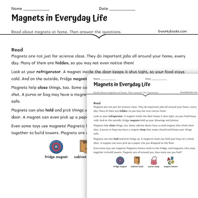 Magnets in Everyday Life - worksheet educational content