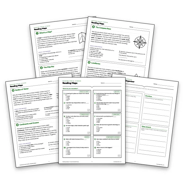 Reading Maps Skills - worksheet educational content