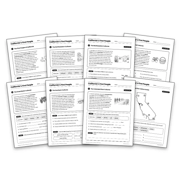 California's First People - worksheet educational content