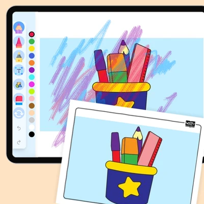 Pen Stand Coloring Sheet - coloring educational content