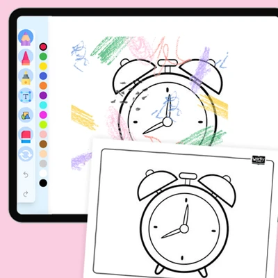 Clock Coloring Sheet - coloring educational content