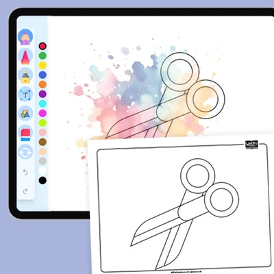 Scissors Coloring Sheet - coloring educational content