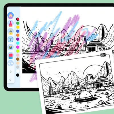 Martian Colony - coloring educational content