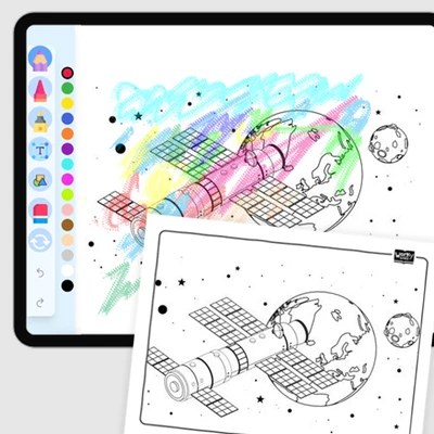 International Space Station - coloring educational content