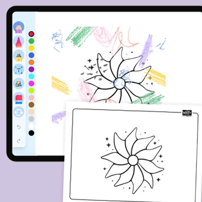 Cosmic Pinwheel - coloring educational content