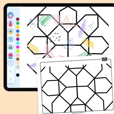 Simple Square Tessellation - coloring educational content