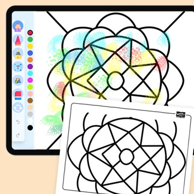 Concentric Square Layers - coloring educational content