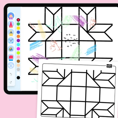 Square Spiral Design - coloring educational content