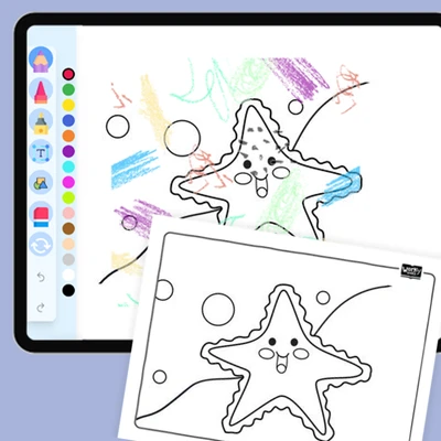 Green Starfish - coloring educational content