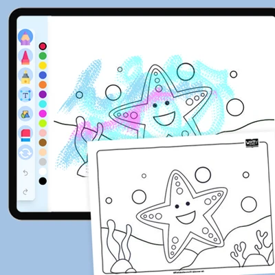 Yellow Starfish - coloring educational content