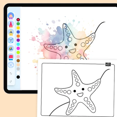 Blue Starfish - coloring educational content