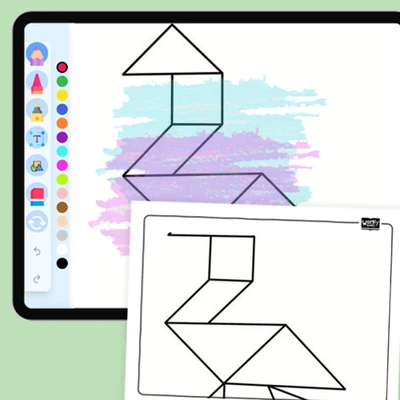 Tangram Animals - Swan - coloring educational content