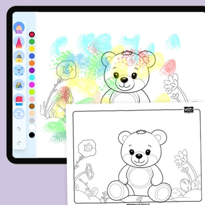 Teddy Bear's Flower Garden - coloring educational content