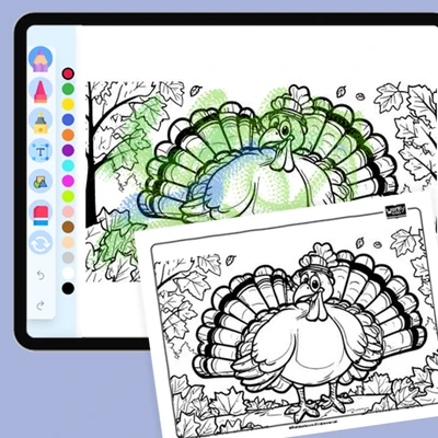 Turkey's Autumn Delight - coloring educational content