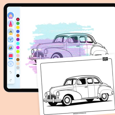 High-speed train on tracks - coloring educational content