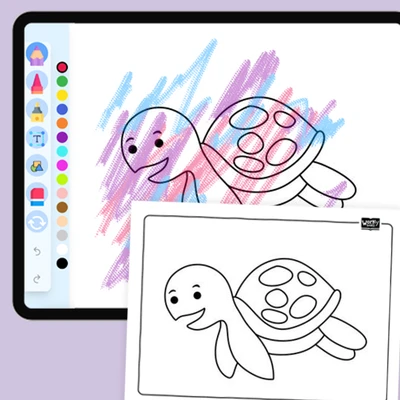 Graceful Sea Turtle - coloring educational content