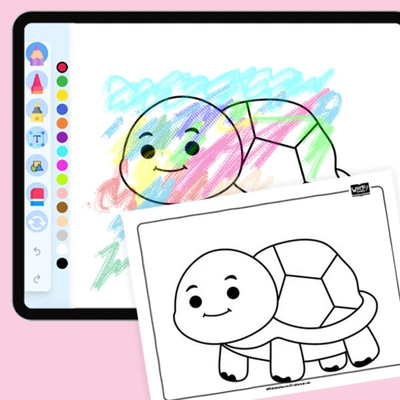Crawling Sea Turtle - coloring educational content