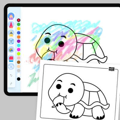 Feeding Sea Turtle - coloring educational content