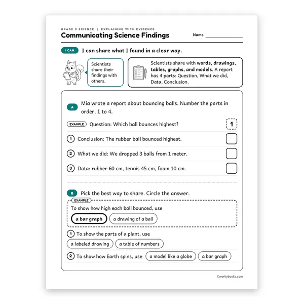 3rd Grade Communicating Science Findings worksheet for grade 3