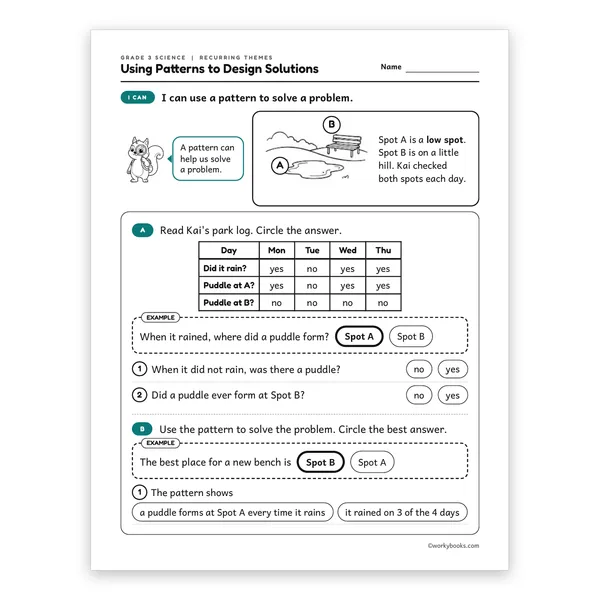 3rd Grade Using Patterns to Design Solutions worksheet for grade 3