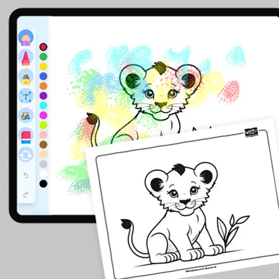 Lion Cub - coloring educational content