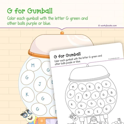 G for Gumball - worksheet educational content
