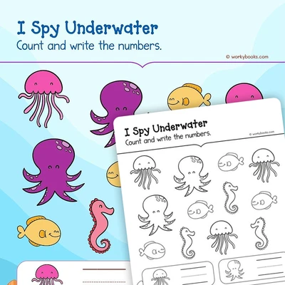 I Spy Underwater - worksheet educational content