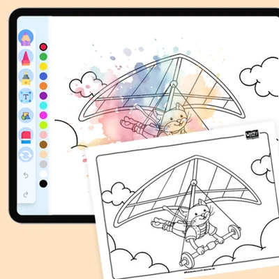Jo Handgliding - coloring educational content