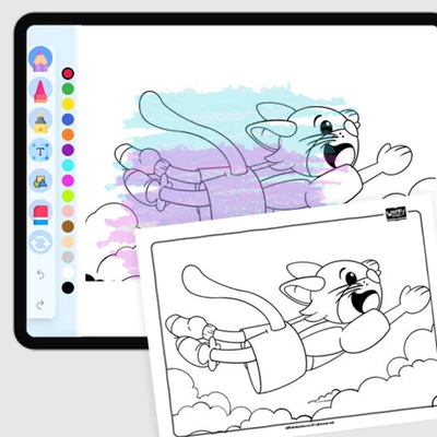 Jo's Flying Adventure - coloring educational content