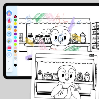 Peyton Grocery Shopping - coloring educational content