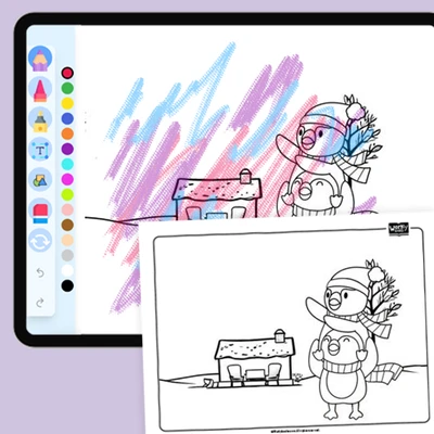 Peyton and Poppy Sitting on Shoulders - coloring educational content