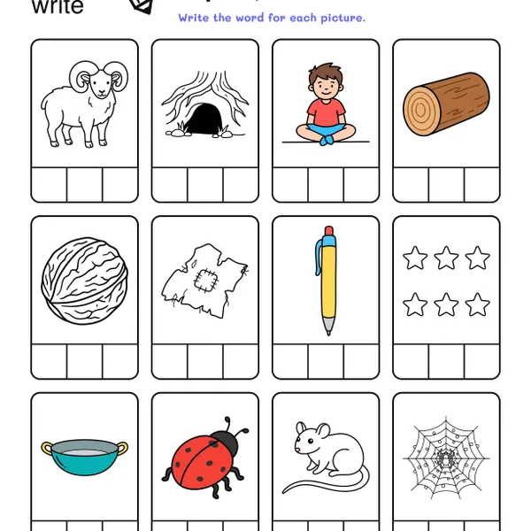 CVC Words Worksheets #3 worksheet for grade 1