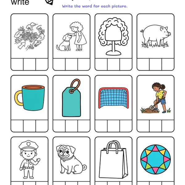 CVC Words Worksheets #1 worksheet for grade 1